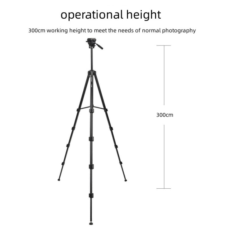 Yunteng VCT-3000 Professional Aluminum Tripod Camera Stand with Pan Head, VCT-3000