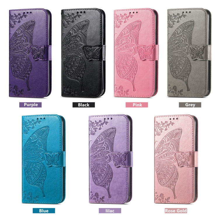 For vivo X100 Pro Butterfly Love Flower Embossed Leather Phone Case(Purple)