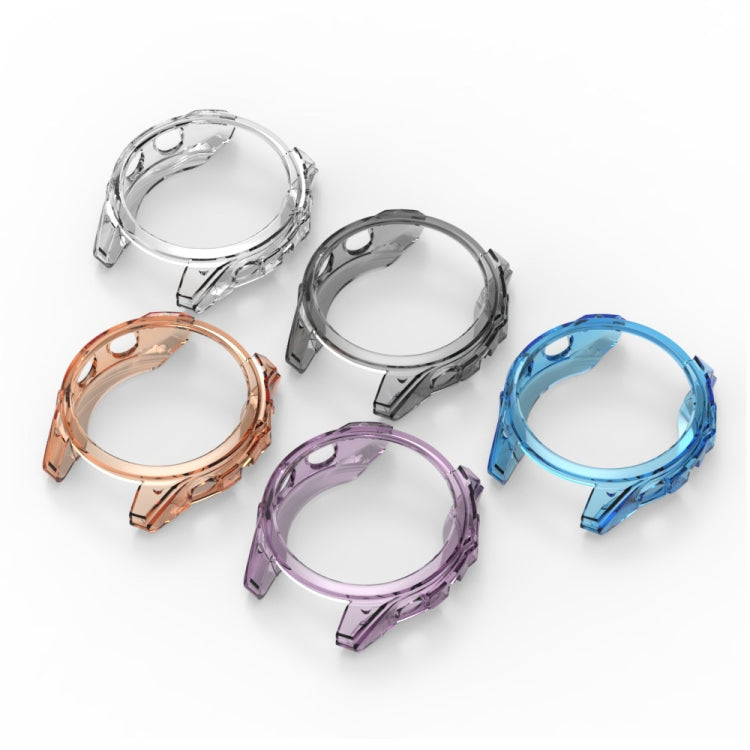 For Garmin Fenix 8 AMOLED / MIP 51mm ENKAY Hat-Prince Transparent TPU Frame Drop Protection Case(Orange)
