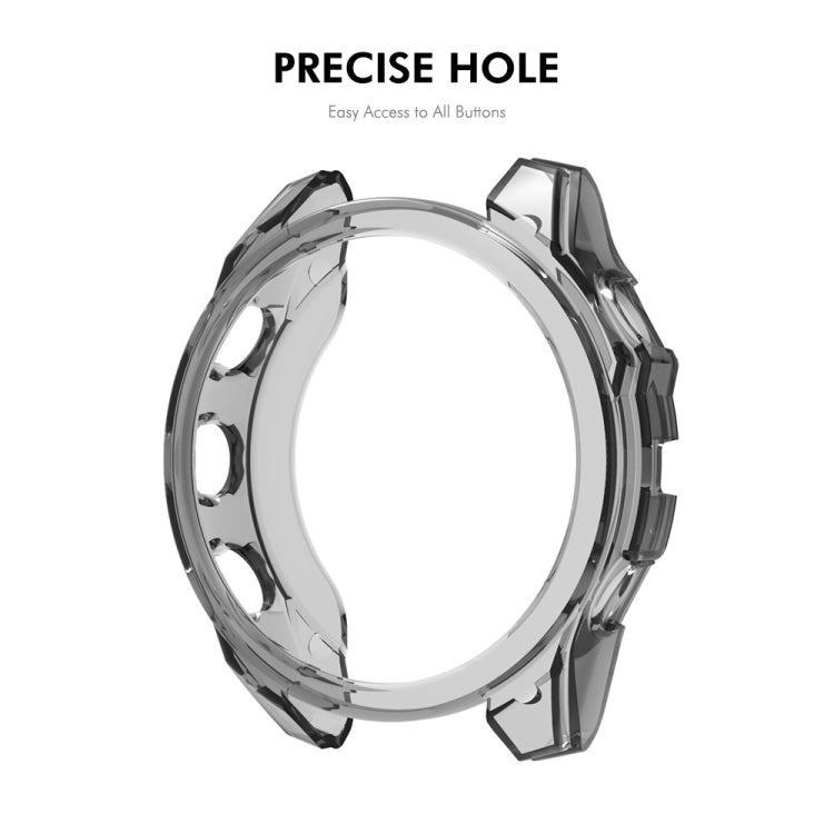 For Garmin Fenix 8 AMOLED / MIP 51mm ENKAY Hat-Prince Transparent TPU Frame Drop Protection Case(Grey)