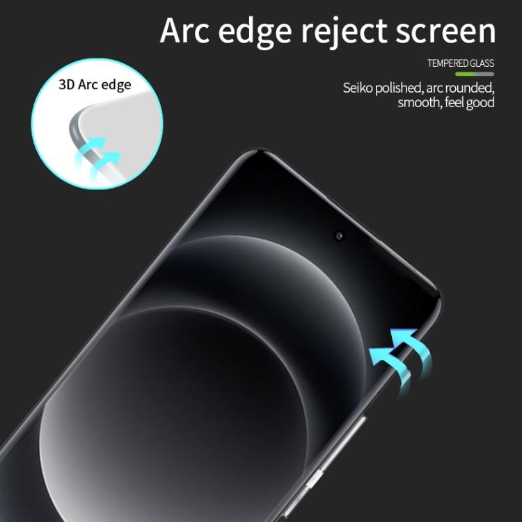 For Xiaomi 14 Ultra MOFI 9H 3D Hot Bending Tempered Glass Film(Black)