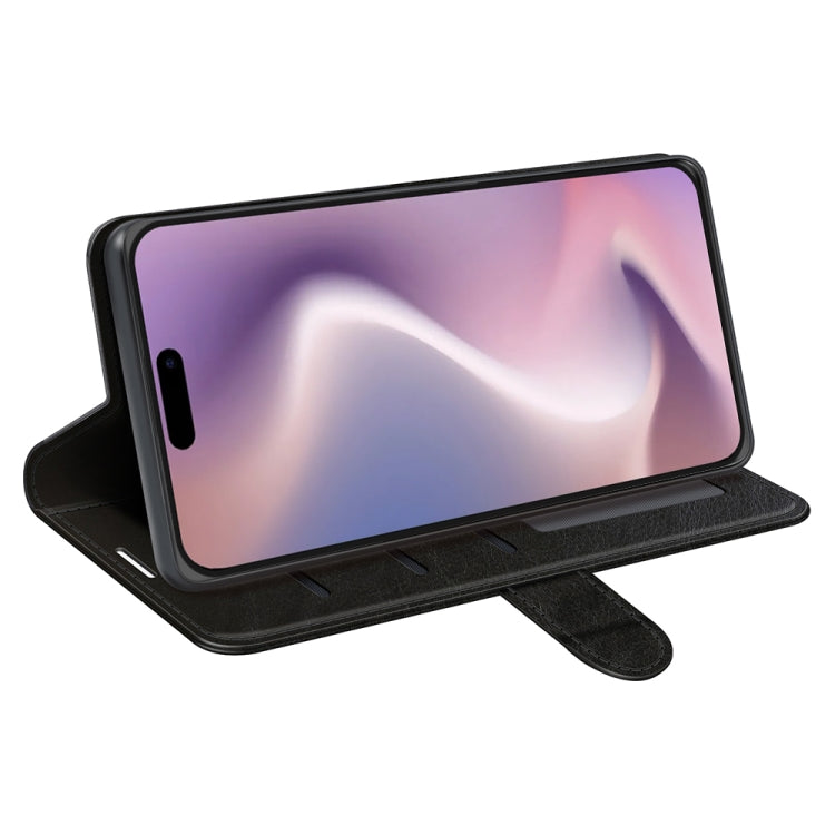 R64 Texture Horizontal Flip Leather Phone Case, For iPhone 16 Pro, For iPhone 16 Plus, For iPhone 16, For iPhone 15 Pro Max, For iPhone 15 Pro, For iPhone 15 Plus