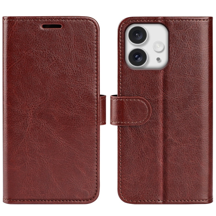 R64 Texture Horizontal Flip Leather Phone Case, For iPhone 16 Pro, For iPhone 16 Plus, For iPhone 16, For iPhone 15 Pro Max, For iPhone 15 Pro, For iPhone 15 Plus