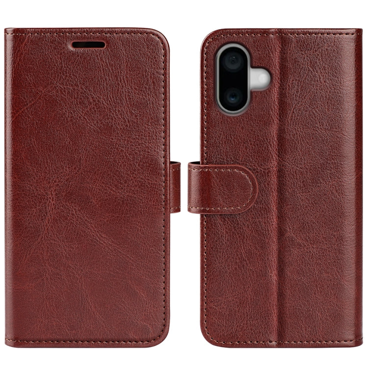 R64 Texture Horizontal Flip Leather Phone Case, For iPhone 16 Pro, For iPhone 16 Plus, For iPhone 16, For iPhone 15 Pro Max, For iPhone 15 Pro, For iPhone 15 Plus