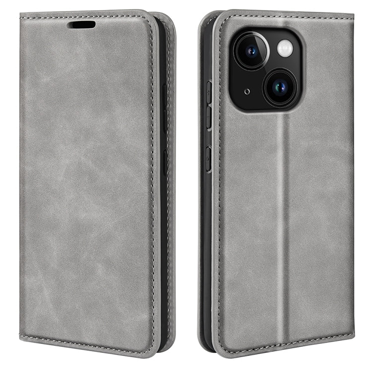 Retro-skin Magnetic Suction Leather Phone Case, For iPhone 15