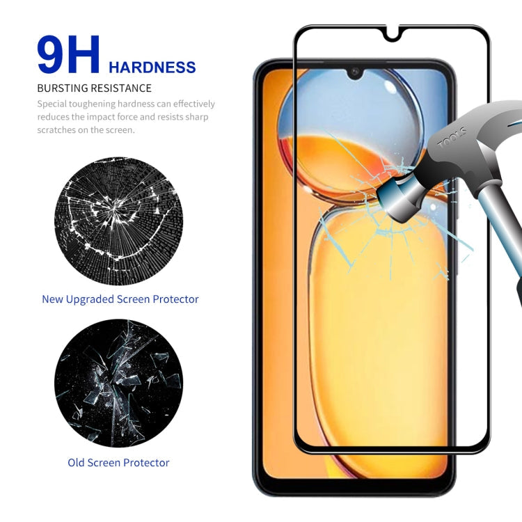 For Xiaomi Redmi 13C ENKAY Hat-Prince Full Glue High Aluminum-silicon Tempered Glass Film