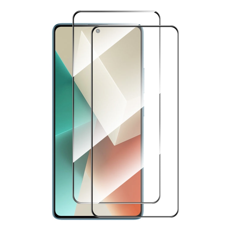 For Redmi Note 13 / Note 13 Pro 2pcs ENKAY Hat-Prince Full Glue High Aluminum-silicon Tempered Glass Film