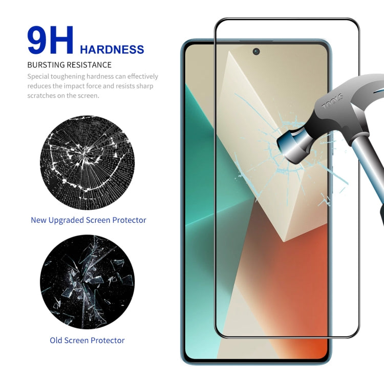For Redmi Note 13 / Note 13 Pro 2pcs ENKAY Hat-Prince Full Glue High Aluminum-silicon Tempered Glass Film