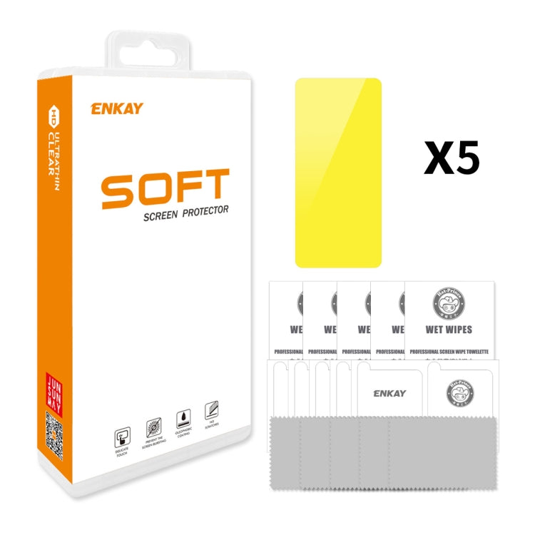 For Honor 90 Pro 5pcs ENKAY Full Glue Soft Explosion-proof Hydrogel Film