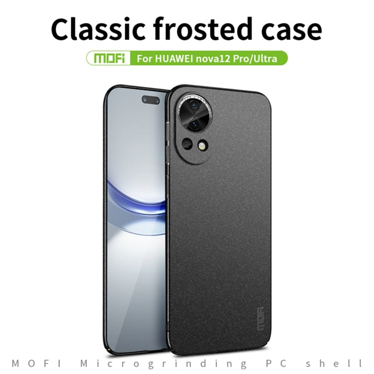 For Huawei nova 12 Pro / 12 Ultra MOFI Fandun Series Frosted PC Ultra-thin All-inclusive Phone Case(Black)