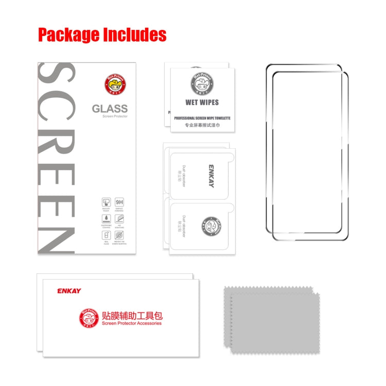 For Samsung Galaxy A36 / A56 2pcs ENKAY Hat-Prince Full Glue High Aluminum-silicon Tempered Glass Film