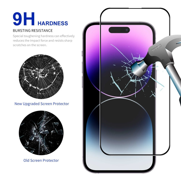 For iPhone 16 2pcs ENKAY Full Glue High Aluminum-silicon Tempered Glass Film