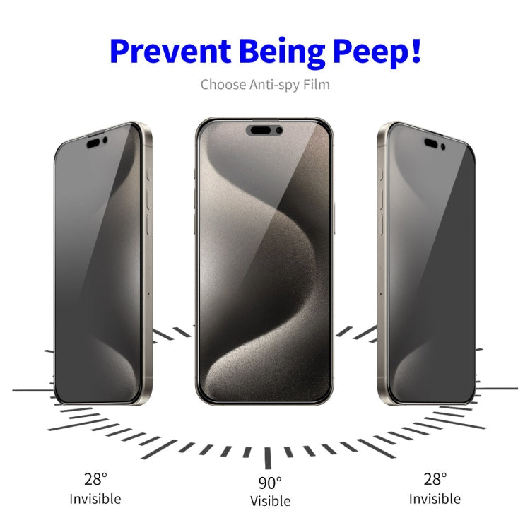 For iPhone 16 Pro ENKAY Hat-Prince 28 Degree Anti-peeping Tempered Glass Full Screen Film