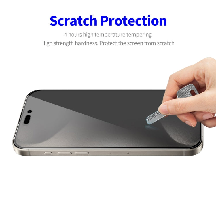 For iPhone 16 Pro 5pcs ENKAY Hat-Prince 28° Anti-peeping Tempered Glass Protector Full Screen Film