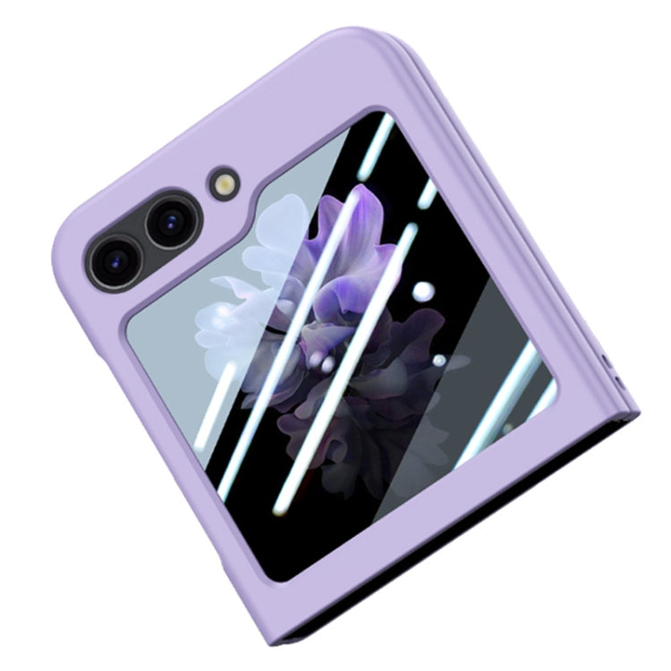 For Samsung Galaxy Z Flip6 / Flip7 FE JUNSUNMAY Smoothly PC + 9H Tempered Glass Protector Folding Phone Case(Yellow)