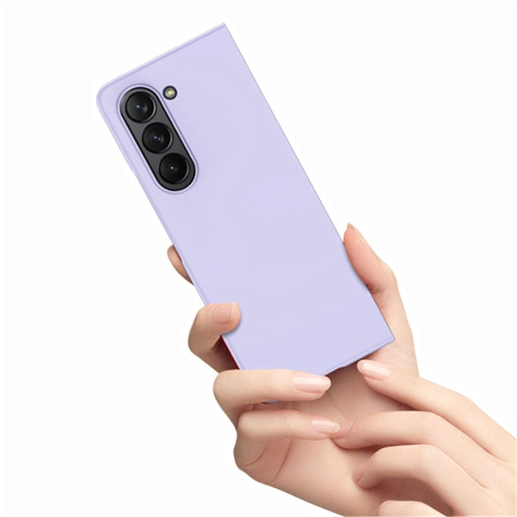 For Samsung Galaxy Z Fold6 JUNSUNMAY Smoothly PC + 9H Tempered Glass Protector Folding Phone Case(Pink)