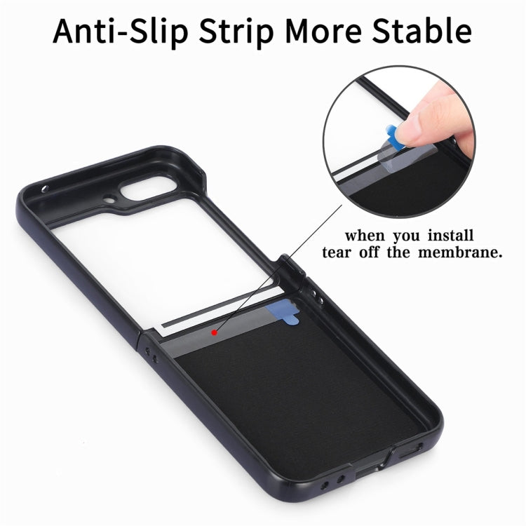 For Samsung Galaxy Z Flip6 / Flip7 FE JUNSUNMAY Carbon Fiber Pattern Leather Skin PC Folding Phone Case(Green)