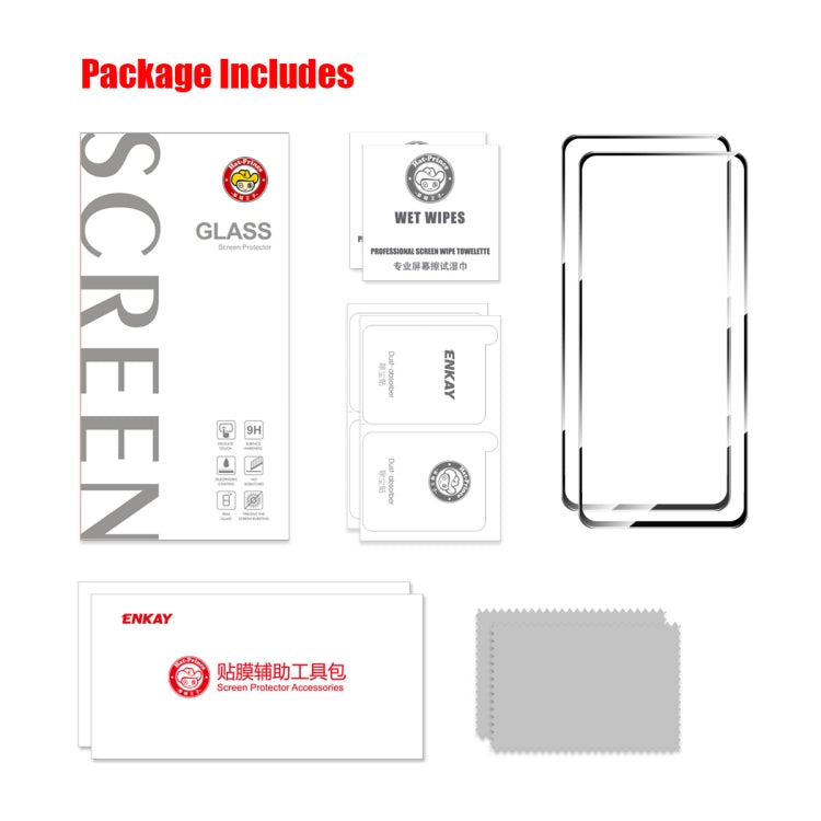 For OnePlus Nord CE 2 Lite 5G 2pcs ENKAY Full Glue High Aluminum-silicon Tempered Glass Film
