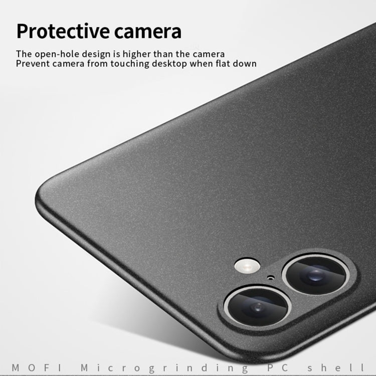 For iPhone 16 MOFI Fandun Series Frosted PC Ultra-thin All-inclusive Phone Case(Black)