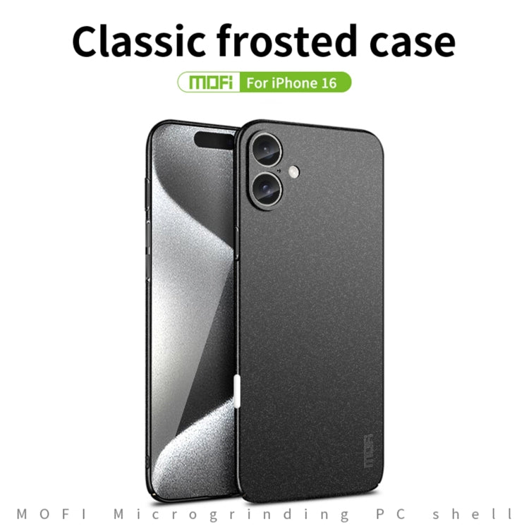For iPhone 16 MOFI Fandun Series Frosted PC Ultra-thin All-inclusive Phone Case(Red)
