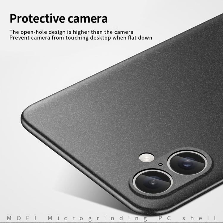 For iPhone 16 Plus MOFI Fandun Series Frosted PC Ultra-thin All-inclusive Phone Case(Black)