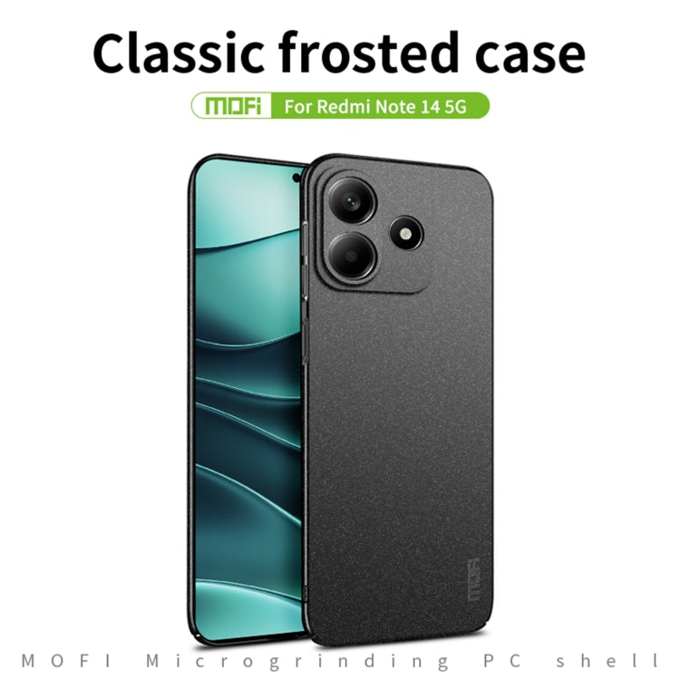 For Redmi Note 14 MOFI Fandun Series Frosted PC Ultra-thin All-inclusive Phone Case(Black)