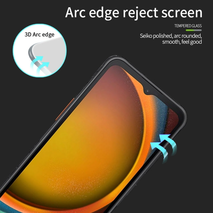 For Samsung Galaxy Xcover7 PINWUYO 9H 3D Full Screen Explosion-proof Tempered Glass Film(Black)