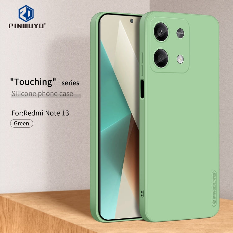 For Xiaomi Redmi Note 13 5G PINWUYO Sense Series Liquid Silicone TPU Phone Case(Green)