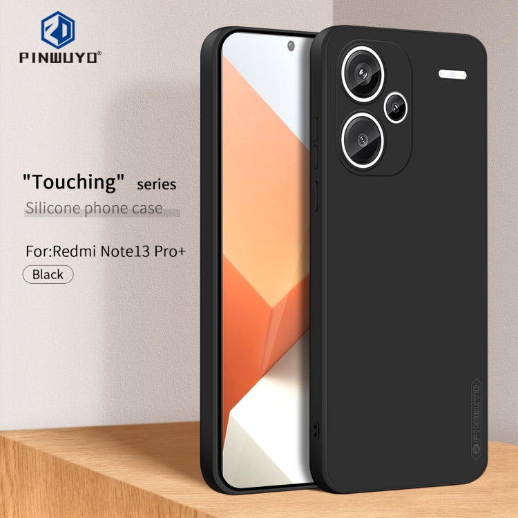 For Xiaomi Redmi Note 13 Pro+ PINWUYO Sense Series Liquid Silicone TPU Phone Case(Black)