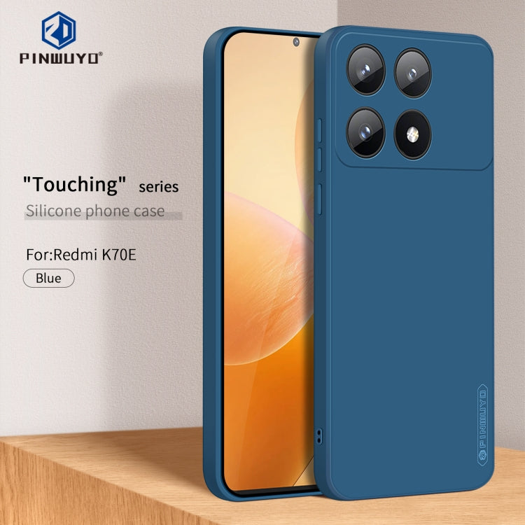 For Xiaomi Redmi K70E PINWUYO Sense Series Liquid Silicone TPU Phone Case(Blue)