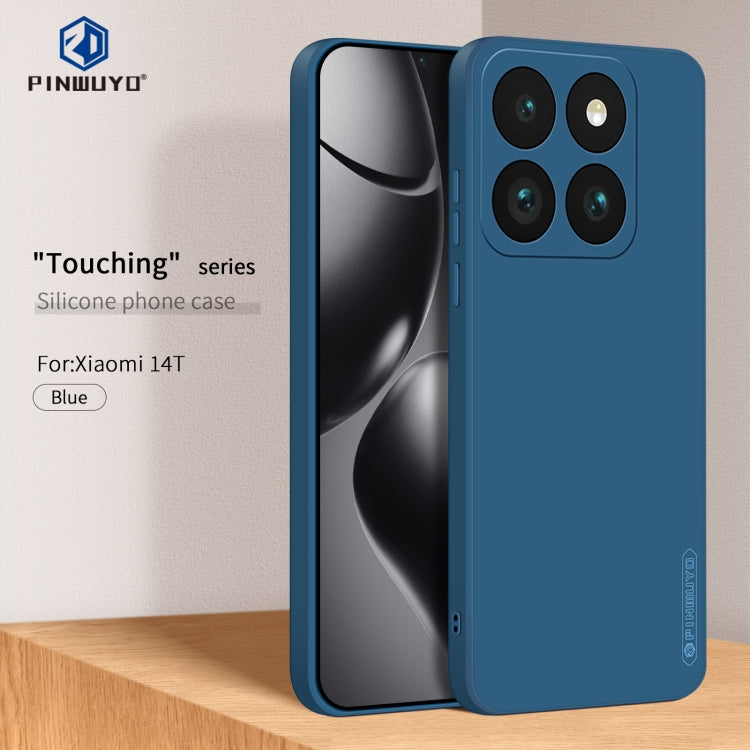 For Xiaomi 14T PINWUYO Sense Series Liquid Silicone TPU Phone Case(Blue)