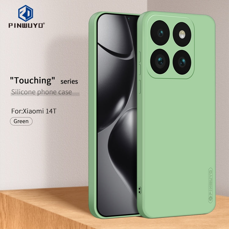 For Xiaomi 14T PINWUYO Sense Series Liquid Silicone TPU Phone Case(Green)