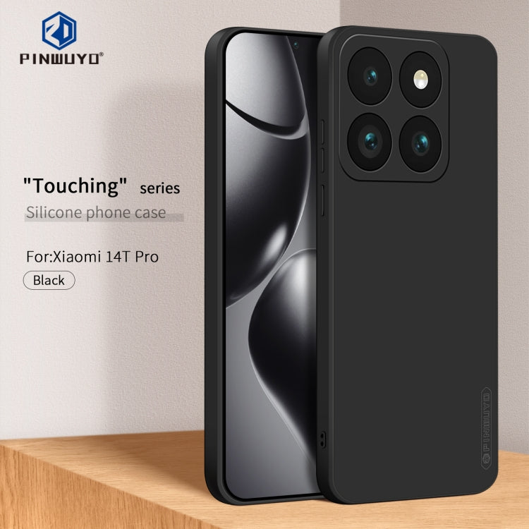 For Xiaomi 14T Pro PINWUYO Sense Series Liquid Silicone TPU Phone Case(Black)