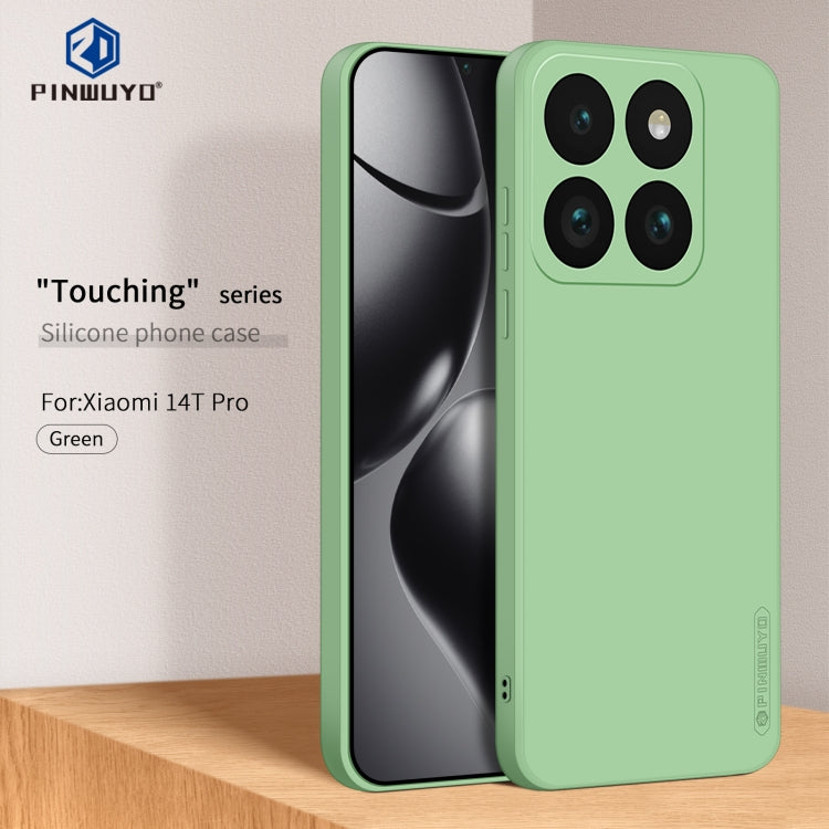 For Xiaomi 14T Pro PINWUYO Sense Series Liquid Silicone TPU Phone Case(Green)
