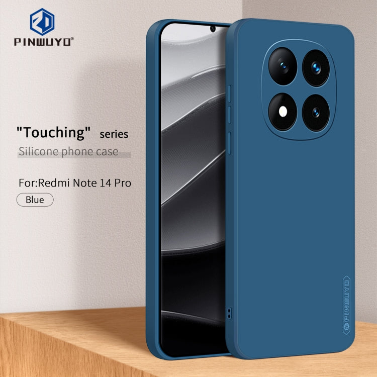 For Xiaomi Redmi Note 14 Pro 5G PINWUYO Sense Series Liquid Silicone TPU Phone Case(Blue)