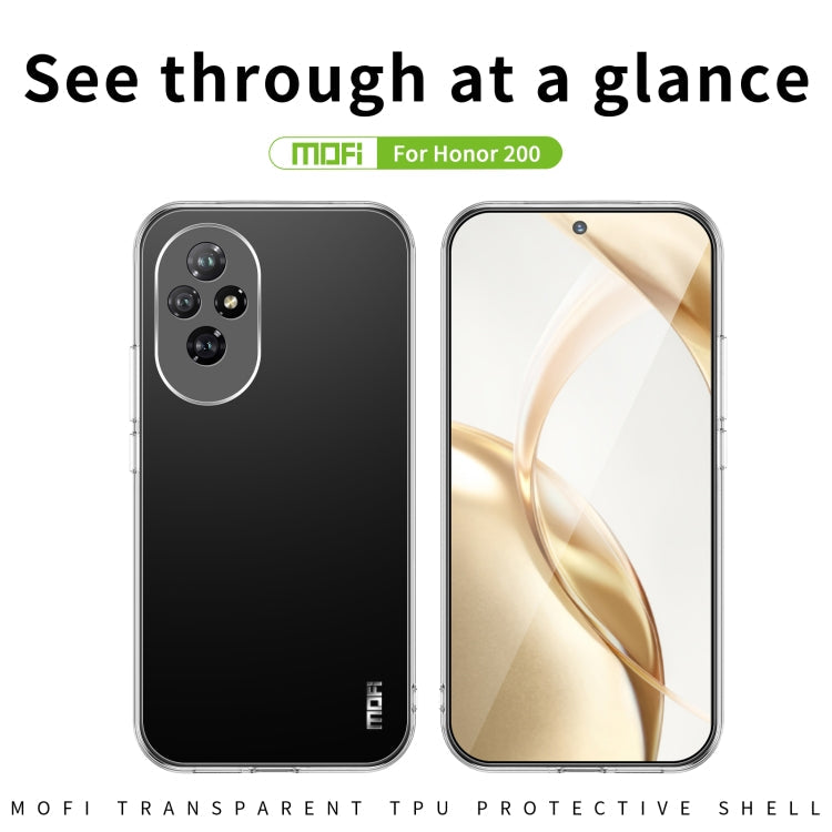 For Honor 200 MOFI Ming Series Ultra-thin TPU Phone Case(Transparent)