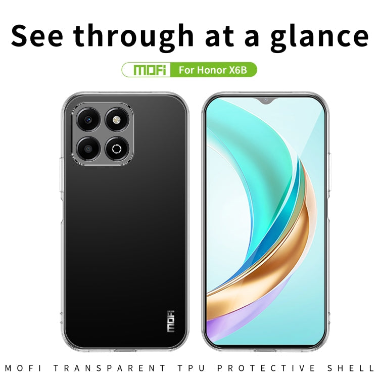 For Honor X6b MOFI Ming Series Ultra-thin TPU Phone Case(Transparent)