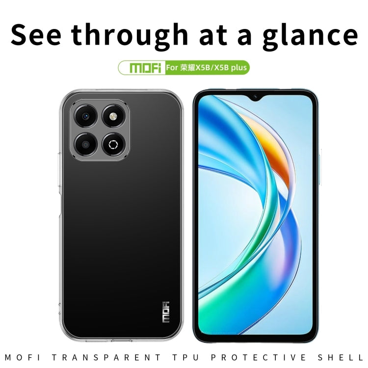 For Honor X5b / X5b Plus MOFI Ming Series Ultra-thin TPU Phone Case(Transparent)