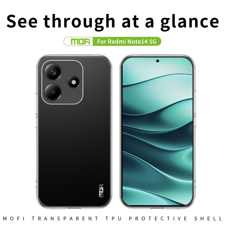 For Xiaomi Redmi Note 14 5G MOFI Ming Series Ultra-thin TPU Phone Case(Transparent)