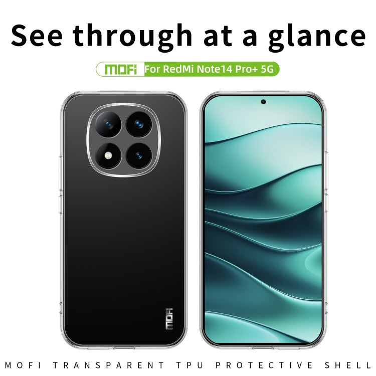 For Xiaomi Redmi Note 14 Pro+ 5G MOFI Ming Series Ultra-thin TPU Phone Case(Transparent)