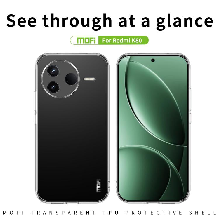 For Xiaomi Redmi K80 MOFI Ming Series Ultra-thin TPU Phone Case(Transparent)