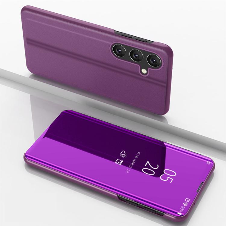 Plated Mirror Horizontal Flip Leather Phone Case with Holder, For Galaxy S25 FE 5G, For Galaxy A17 5G, For Galaxy S25 Edge 5G
