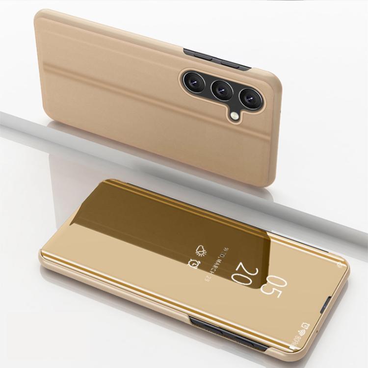 Plated Mirror Horizontal Flip Leather Phone Case with Holder, For Galaxy S26+ 5G, For Galaxy S26 Ultra 5G, For Galaxy S26 5G