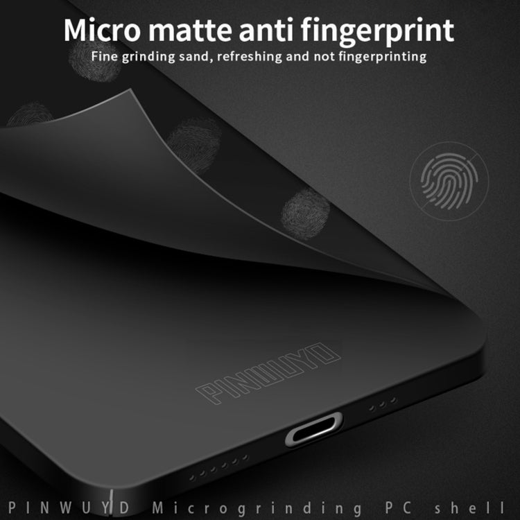 For iPhone 16 PINWUYO Micro-Frosted PC Ultra-thin Hard Phone Case with Magsafe Magnetic Ring(Black)