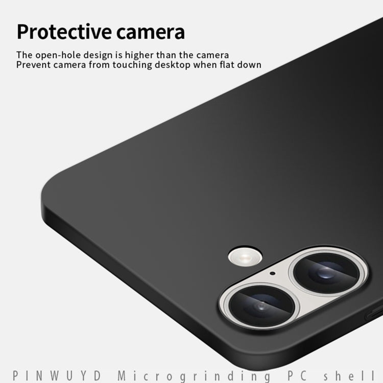 For iPhone 16 PINWUYO Micro-Frosted PC Ultra-thin Hard Phone Case with Magsafe Magnetic Ring(Gold)