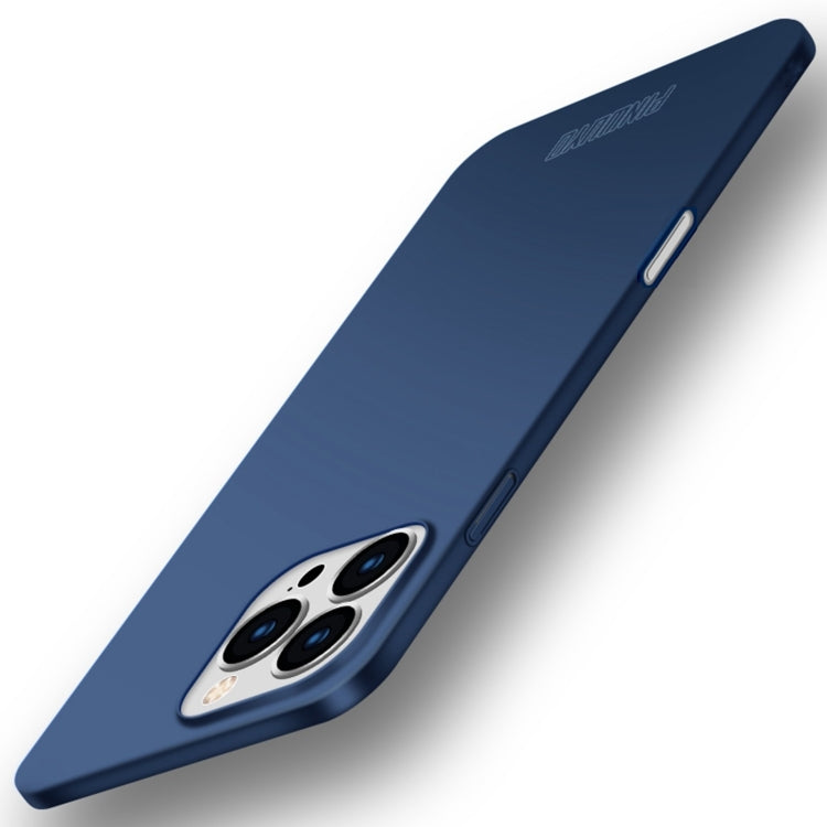 For iPhone 16 Pro PINWUYO Micro-Frosted PC Ultra-thin Hard Phone Case with Magsafe Magnetic Ring(Blue)