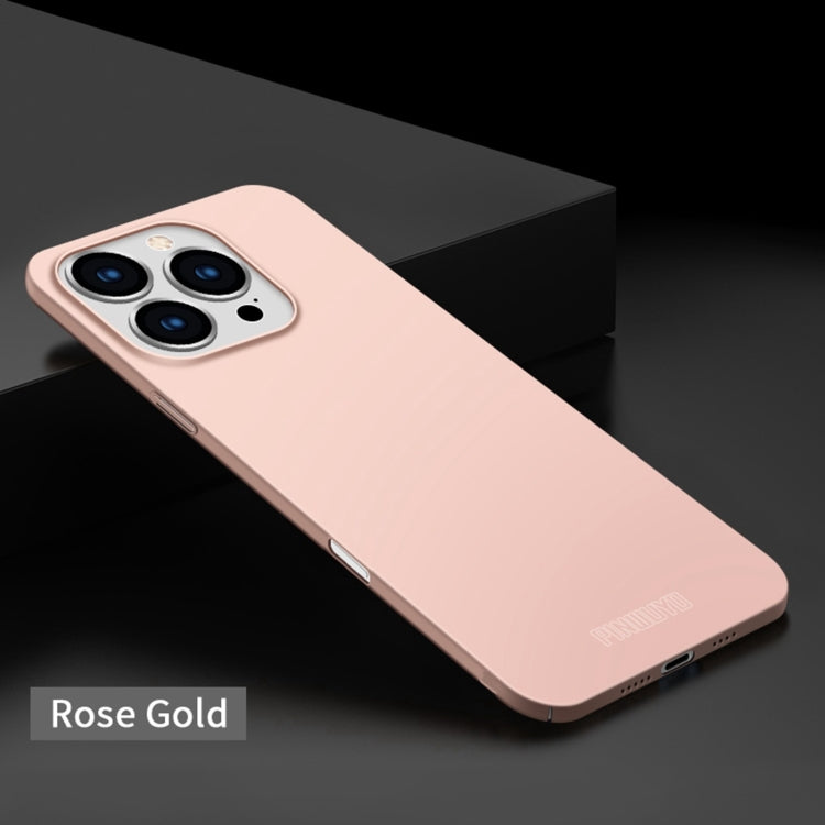 For iPhone 16 Pro Max PINWUYO Micro-Frosted PC Ultra-thin Hard Phone Case with Magsafe Magnetic Ring(Rose Gold)