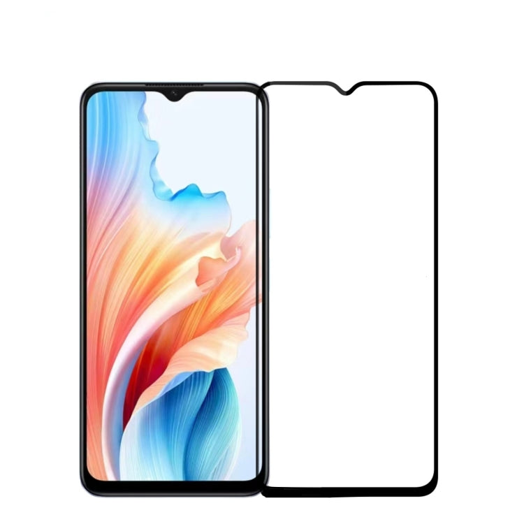 For OPPO A1i PINWUYO 9H 2.5D Full Screen Tempered Glass Film(Black)