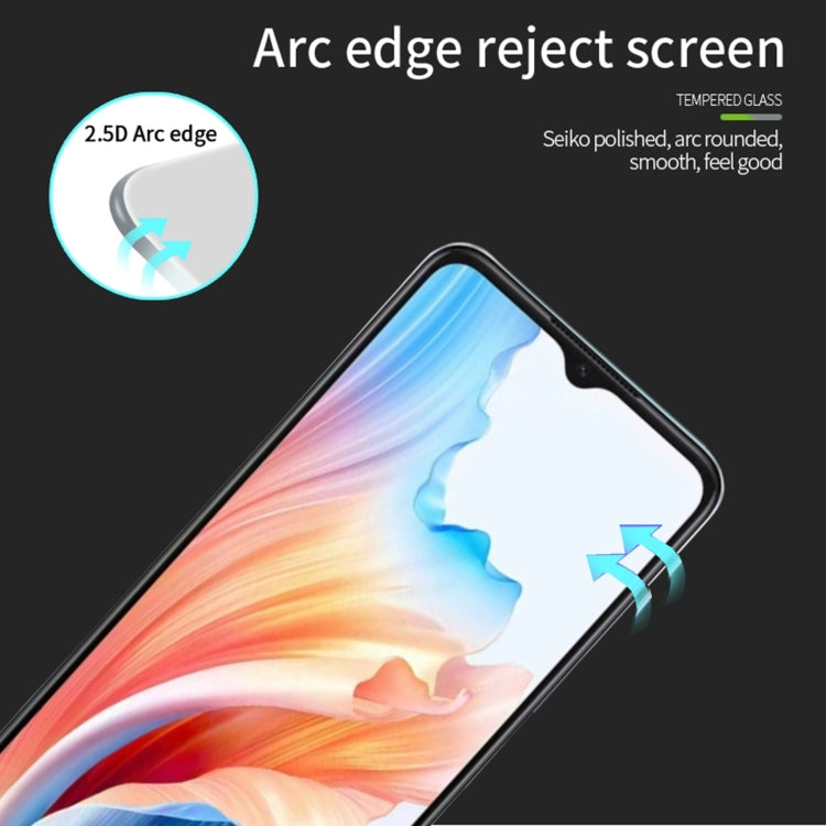 For OPPO A1i PINWUYO 9H 2.5D Full Screen Tempered Glass Film(Black)