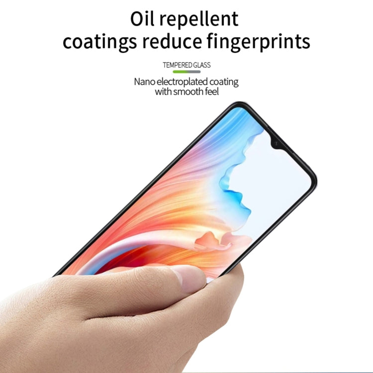 For OPPO A1i PINWUYO 9H 2.5D Full Screen Tempered Glass Film(Black)